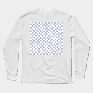 Warped Checkerboard, White and Lavender Long Sleeve T-Shirt